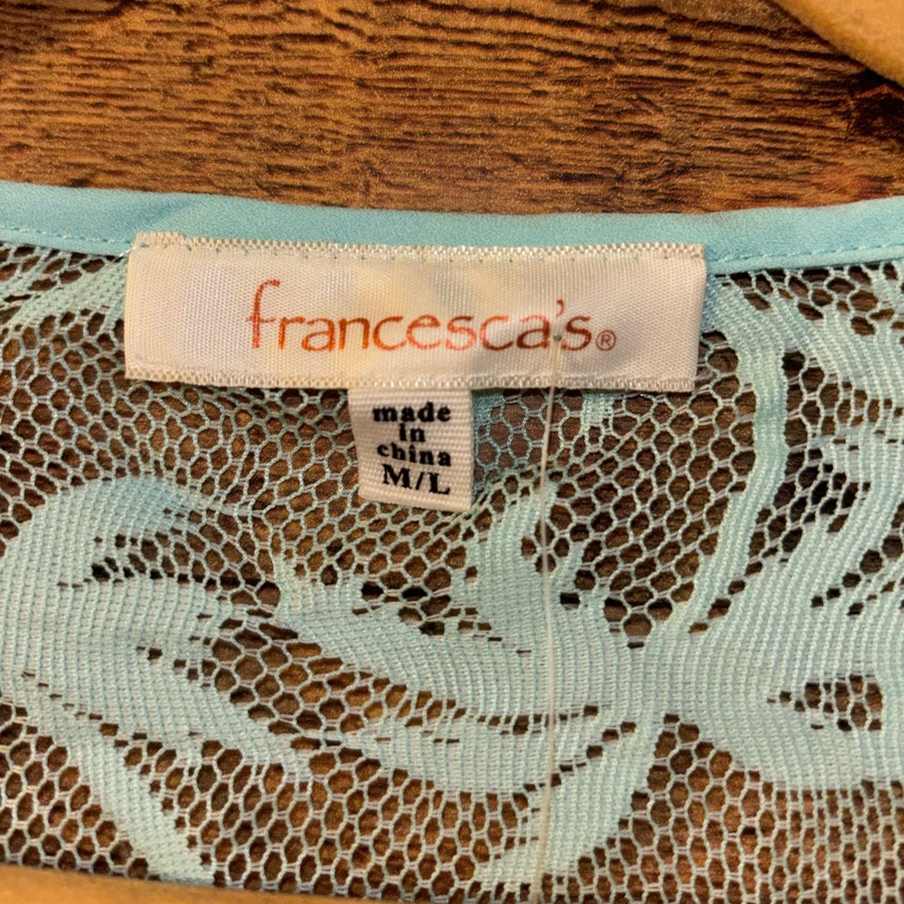 Francesca's Mint Lace Swim Cover Dress - Picture 2 of 3